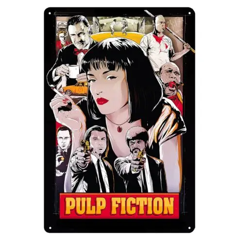Pulp Fiction Movie Metal Poster Tin Sign 20x30cm Collectable Plate sign