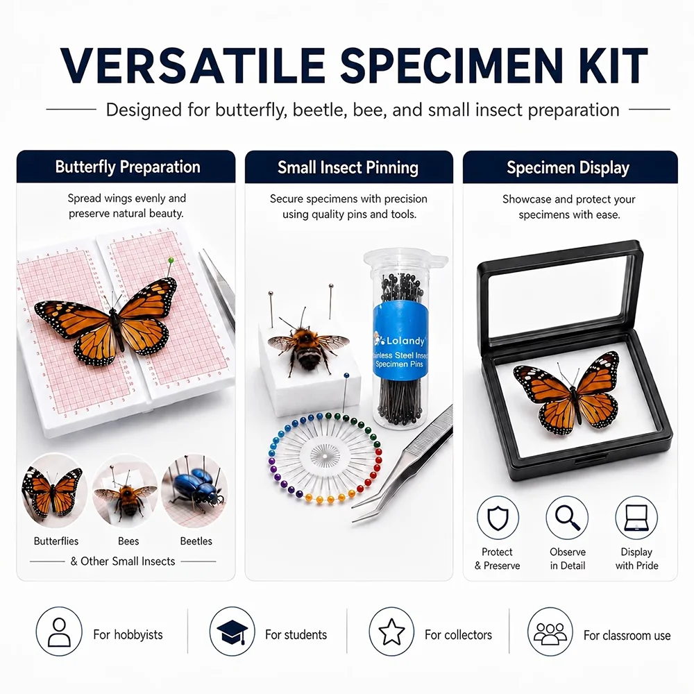 Professional Entomological Specimen Preparation & Mounting Kit 2