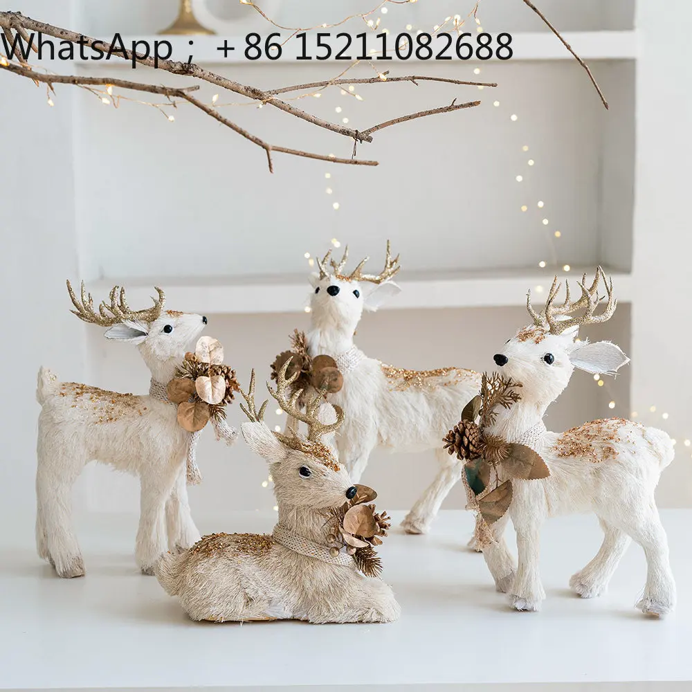 SCY Christmas Elk Squirrel Ornament Christmas Ornament Desktop Window Atmosphere Arrangement Photo Props