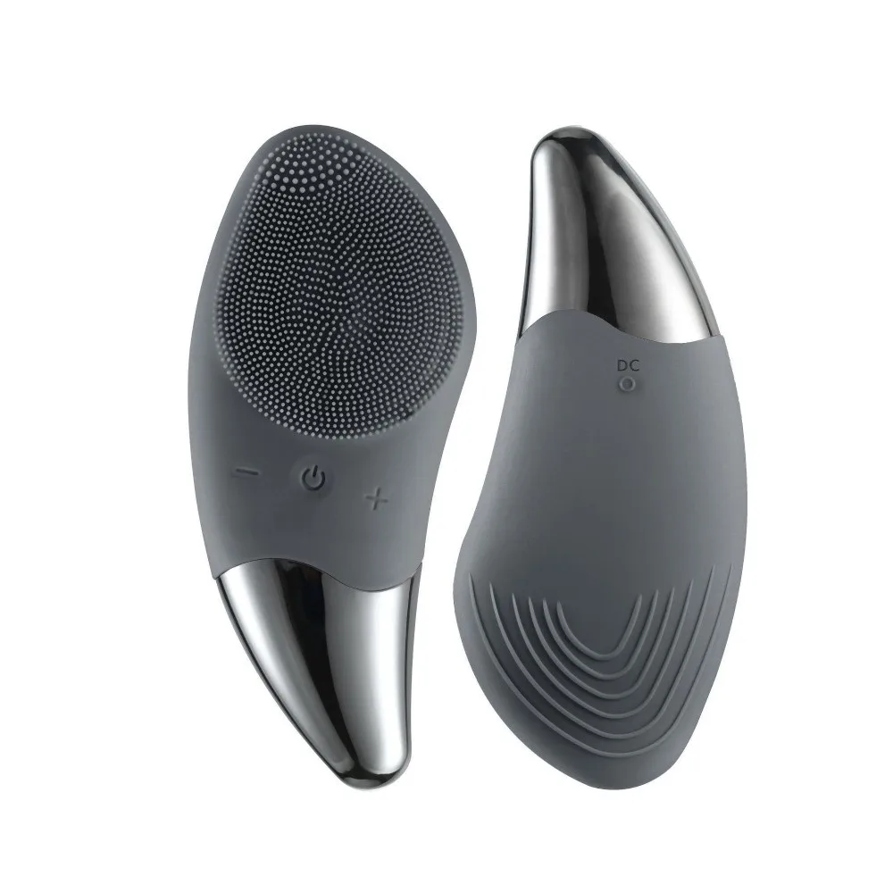 Silicone USB Electric Face Brush​​ Rechargeable​​ ​​Waterproof​​ ​​Sonic Facial Cleanser​​ Oval ​​Multiple Speeds​​