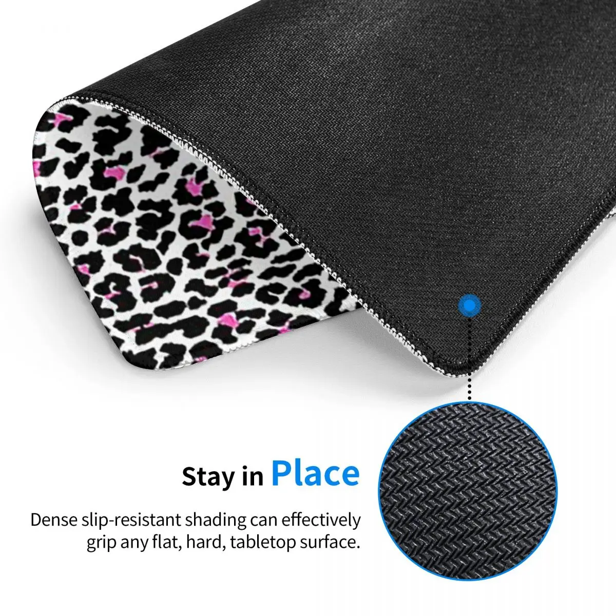 Pink Leopard Print White Animal Print Multi-size Mouse Pad Computer Keyboard Mouse Mat Gamer PC Laptop Desk MatTable Mats