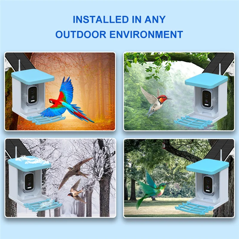 Bird Feeder Video Camera With Solar Panel Wifi Wireless Outdoor Solar Camera Motion Detection Bird Watching Camera