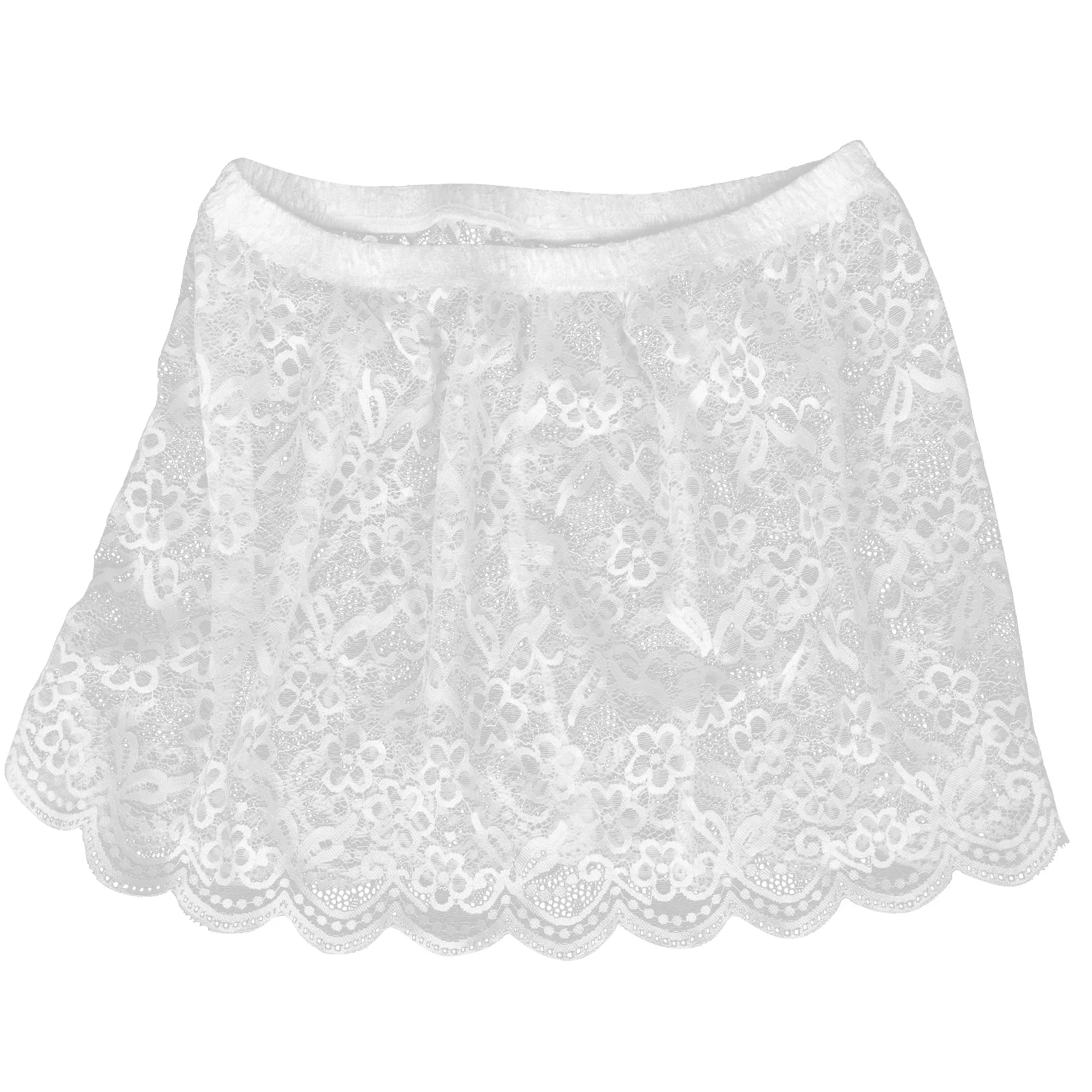 

Fashionable Half-Length Women Plus Size Lace Sweatshirt Shirt Extender Hip Coverage Soft Comfortable Spring Fall Skirts For