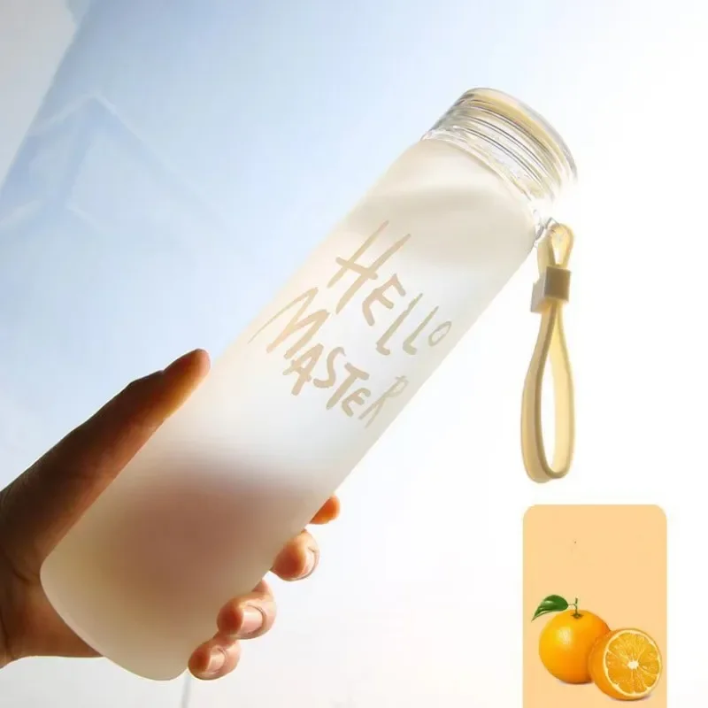 Sports Water Bottle Gradient Color Motivational Bottle with Time Marker Leak-proof Cup Gym Outdoor Drinkware