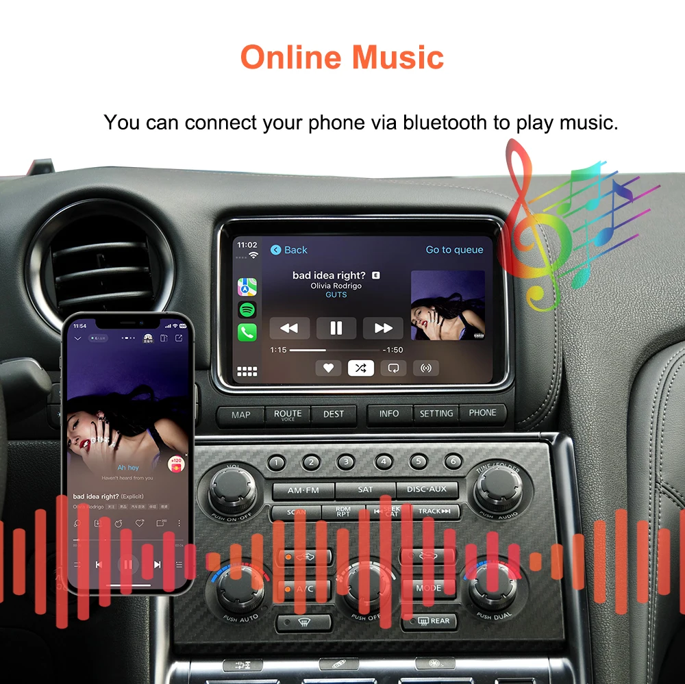 Bonroad Wireless Carplay Android Auto Modulbox für HD-Bildschirm Nissan GT-R Pathfinder Quest 370Z Patrol Mirror Link Interface – Detail 11