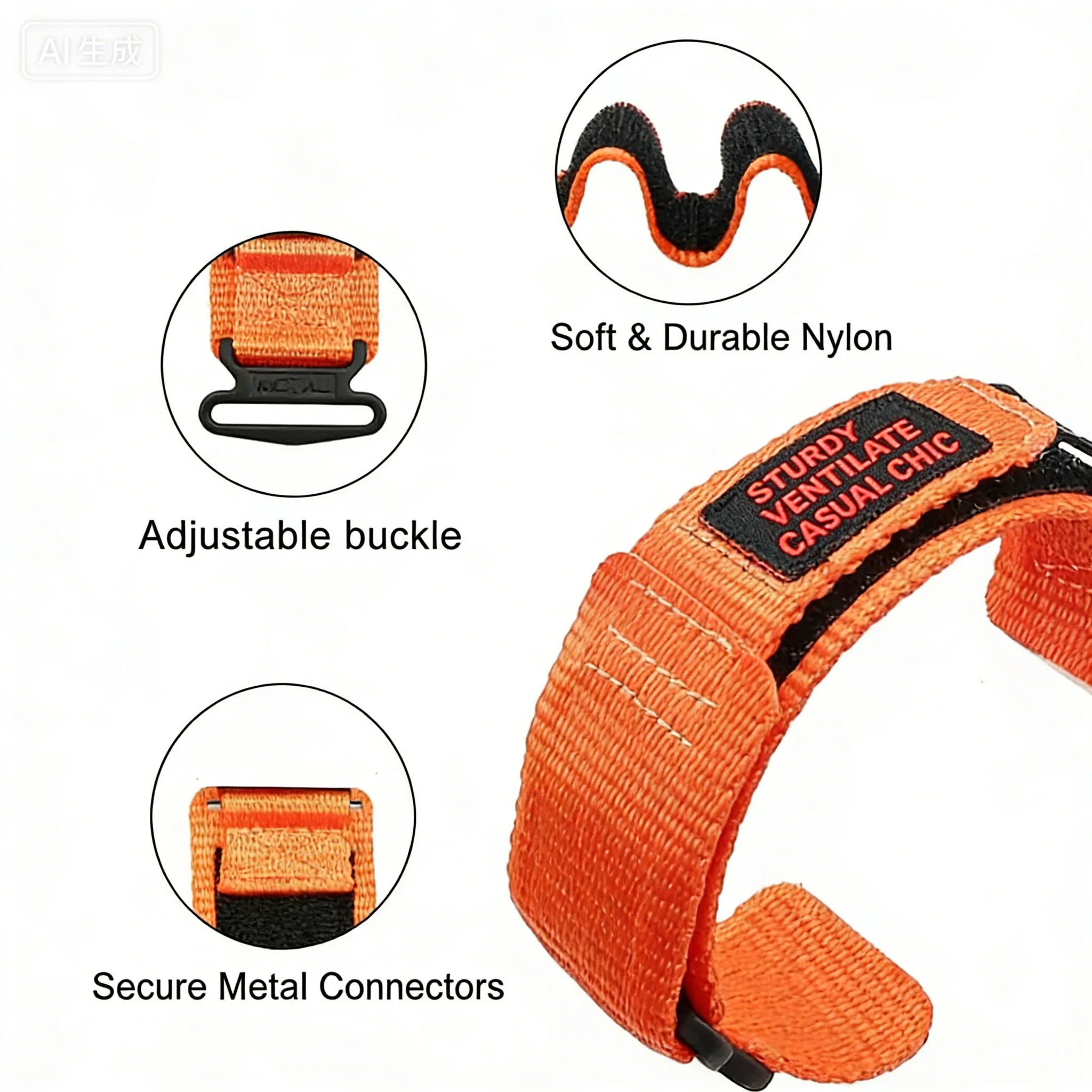 Nylon Velcro Bands for Amazfit T-Rex 3 Pro 48mm Strap for Men and Women view 3