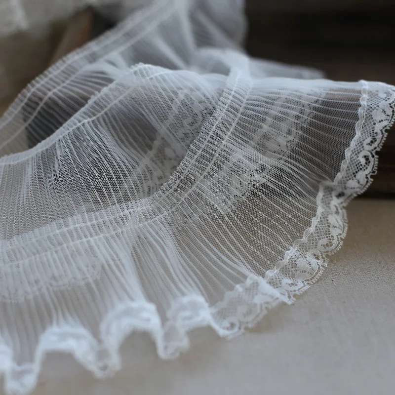 

20 метров, белая мягкая тюлевая ткань, кружевная вышитая лента, отделка с рюшами, манжеты, вырез, швейные аппликации, декор, Новое поступление