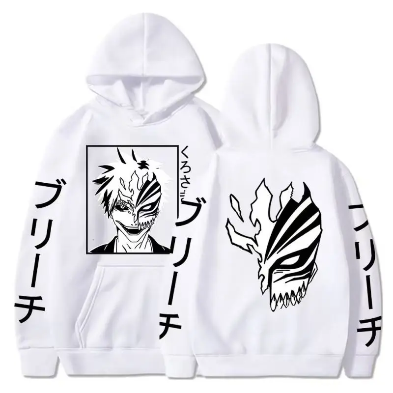 Anime BLEACH Kurosaki Ichigo Print Kapuzenpullover, Unisex, Cartoon-Pullover, lässiger Langarm-Hoodie für Männer und Frauen, Anime-Fans – Detail 5