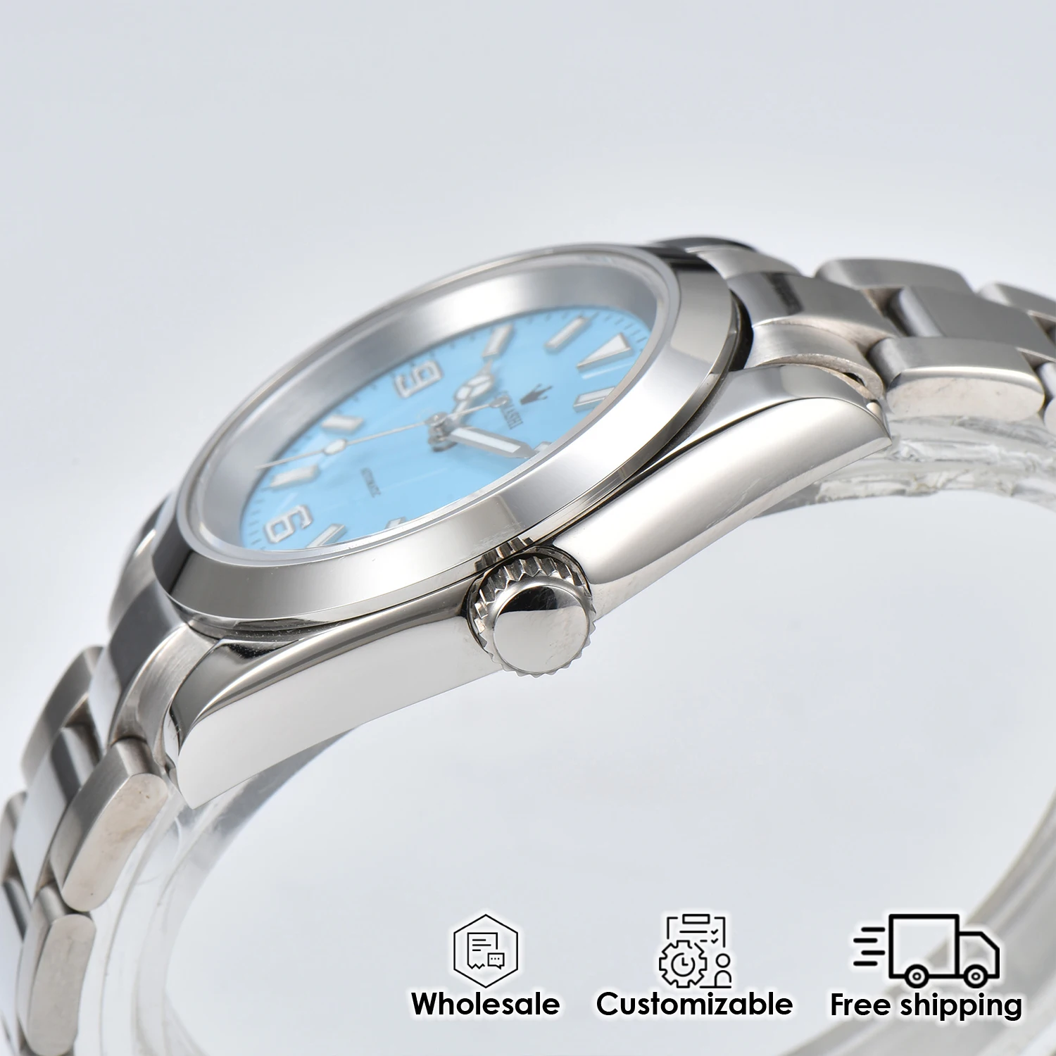 Relógio masculino 39mm nh35 movimento mecânico automático clássico e elegante mostrador luminoso vidro de safira relógio personalizado masculino