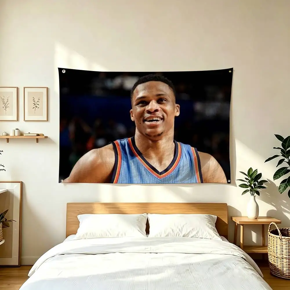 L-Legendary Point Guard Russell Westbrook   Flags Wall Hanging Tapestry Outdoor Garage Room Decorative flag Background Blanket