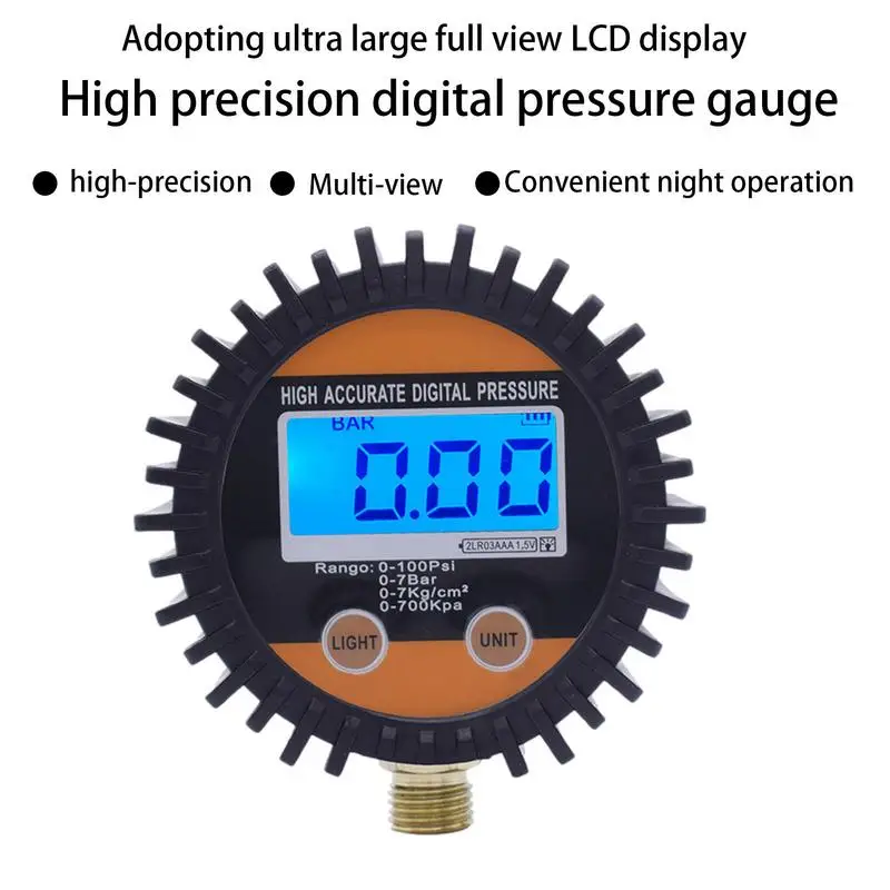 Digital Tire Pressure Gauge Digital Heavy Duty Electric Pressure Gauge 0.1 Display Resolution Accessory For Car SUV Van RV