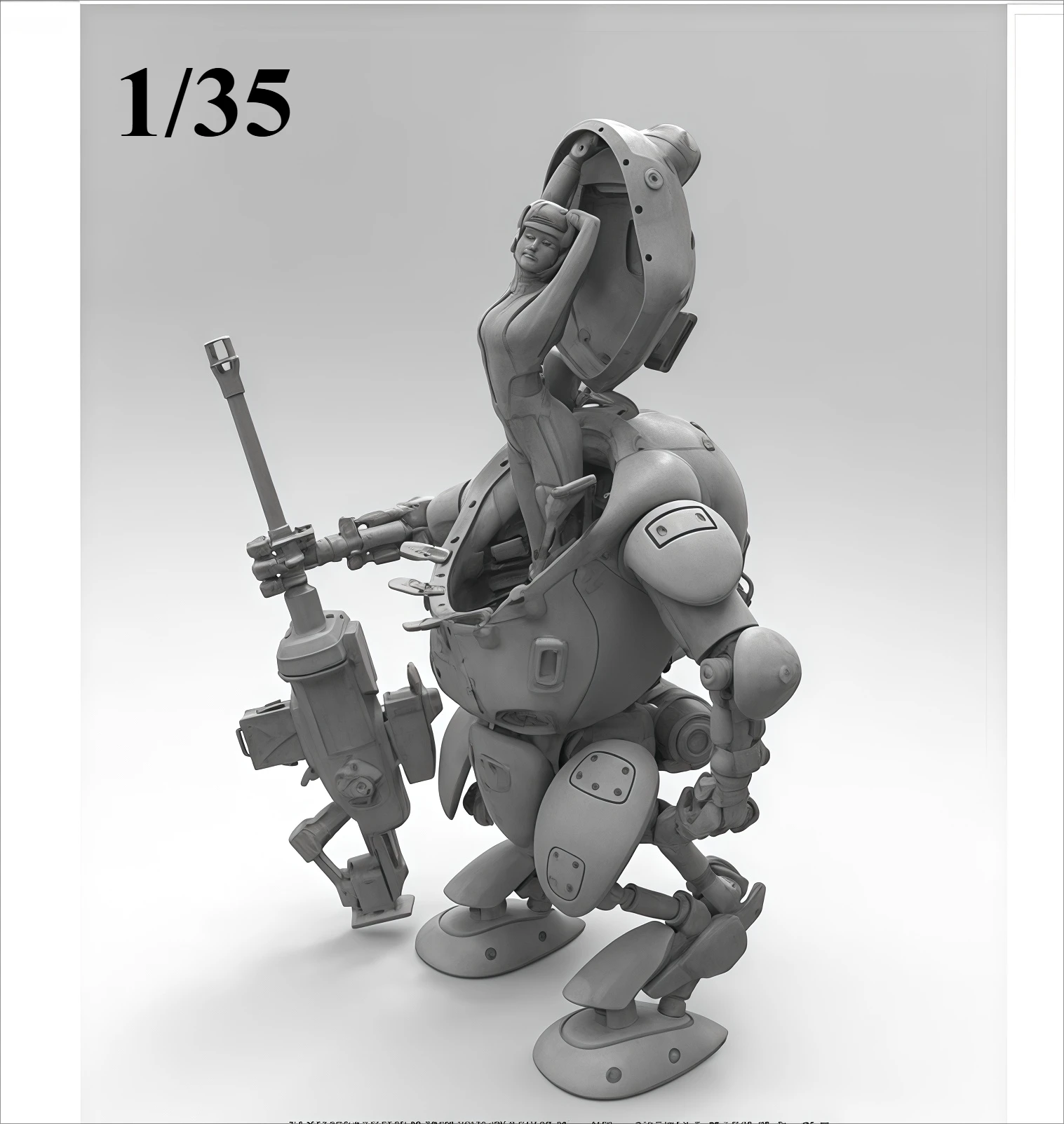 

1/35 Cast Resin Model, Scene Model Making Mechanical Infantry and Female Commander Gk, Uncolored Model