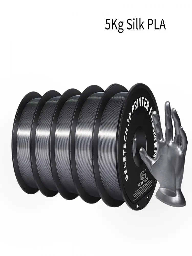 GEEETECH 5 kg 3D zijde PLA-filament 1,75 mm hoogglans oppervlak netjes verpakt dimensionale nauwkeurigheid /-0,02 mm vacuümverpakking - afbeelding 2