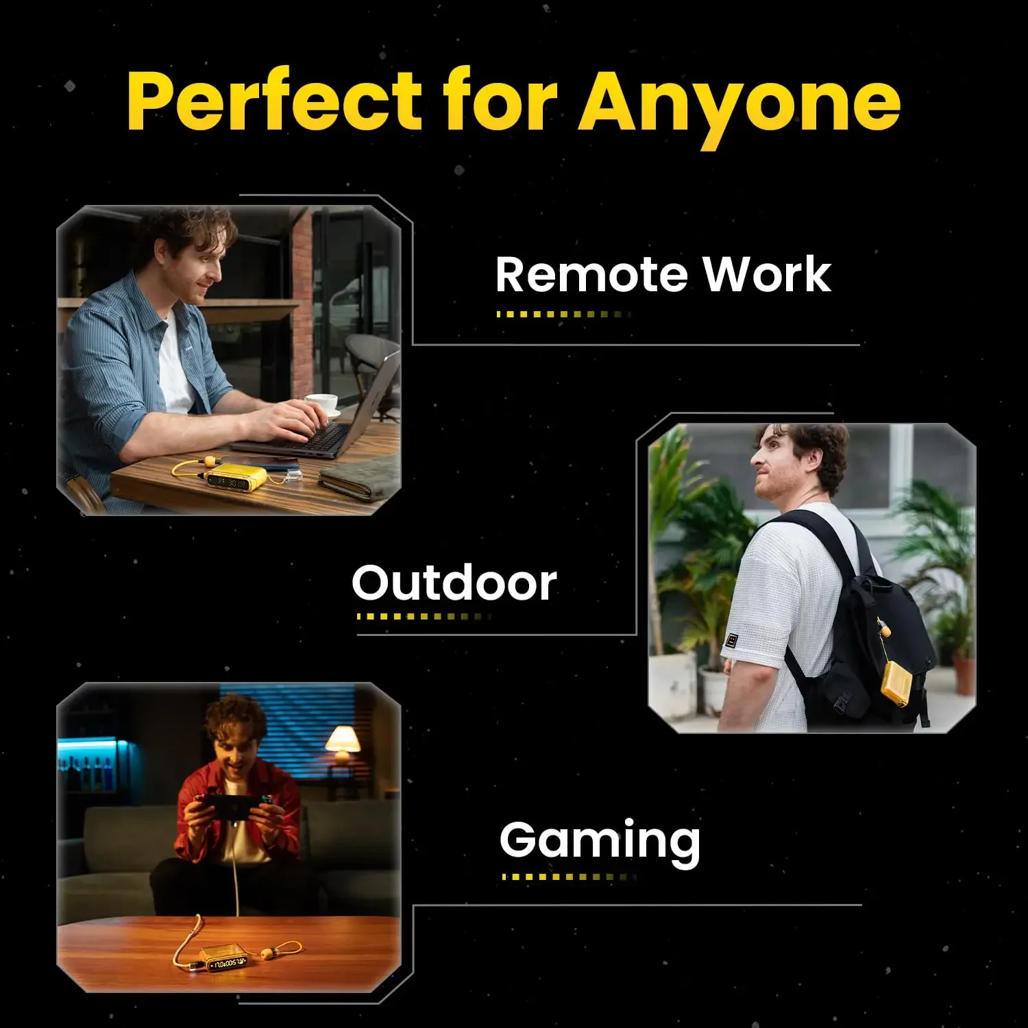 For IPhone 15/Samsung S22 Power Bank 10000mAh PD 35W  Portable Charger with USB-C Lightning Cable Spare Battery Compatible