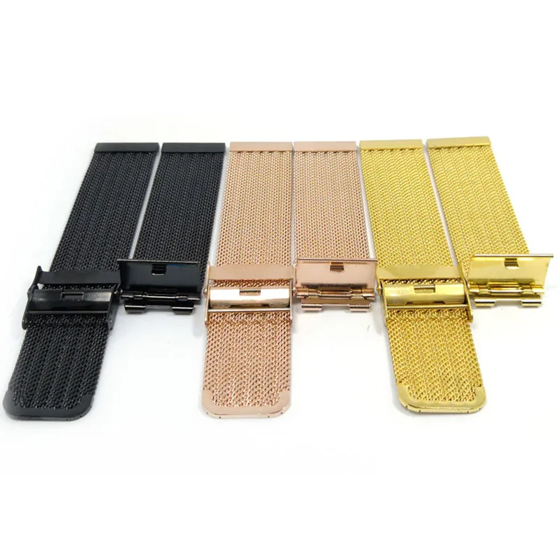 18mm 20mm 22/24mm Stainless Steel Milanese Watch Strap Men Women Sport Bracelet Mesh Watch Band Universal Wrist Band Accessories