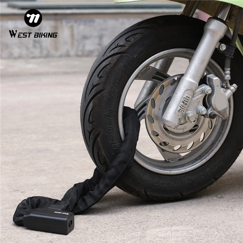 WEST BIKING Bicycle Chain Lock Anti-theft Alloy Steel MTB Road Bike Lock With 2 Keys Safety Motorcycle Electric Bike Accessories