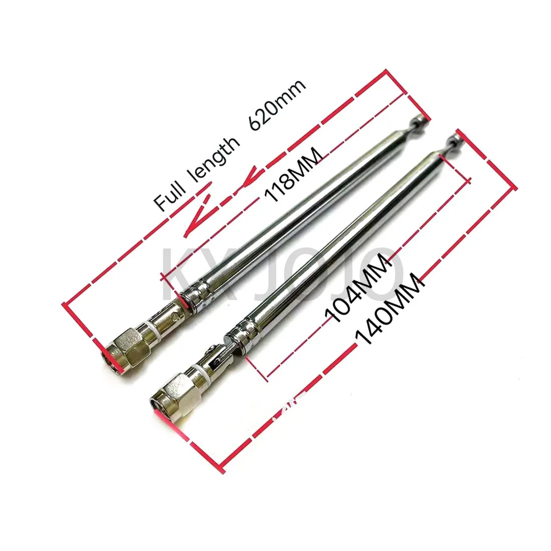 Telescopic Antenna 7section 180Degrees Pull Rod unfolds total length of 620mm SMA BNC F TV Head FM Receiving  Radio Speakers 1pc