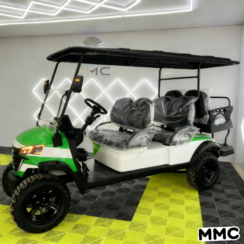 عربة جولف MMC ذات 6 مقاعد ذات دفع رباعي عالي السرعة وبطارية ليثيوم أيون مضاءة LED #2