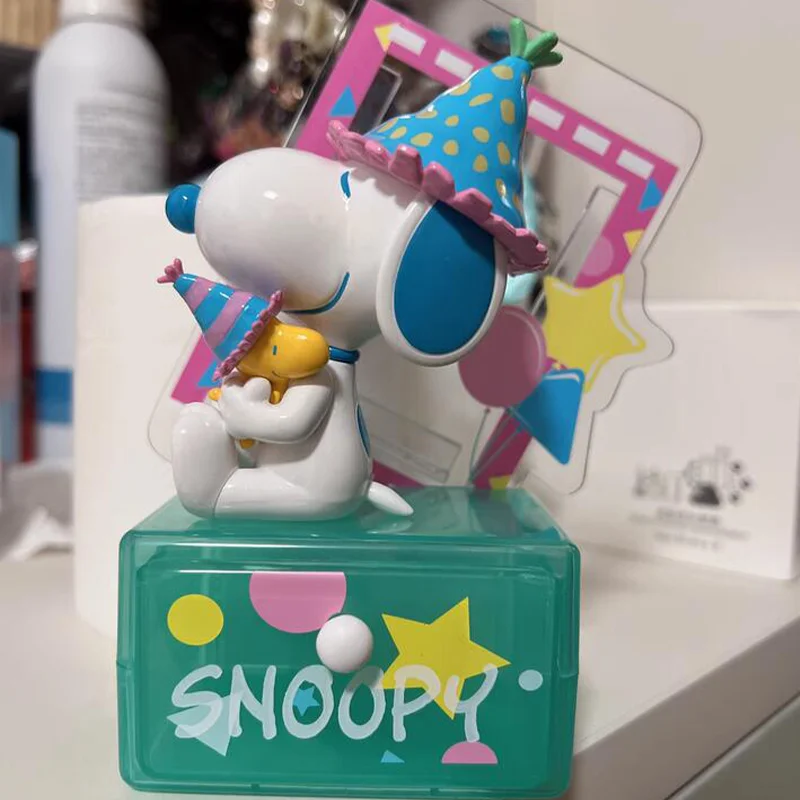 Miniso New Product Snoopy Party Theme Blind Box Desktop Decoration Surprise Box Cute Birthday Gift Ornament Send To A Friend