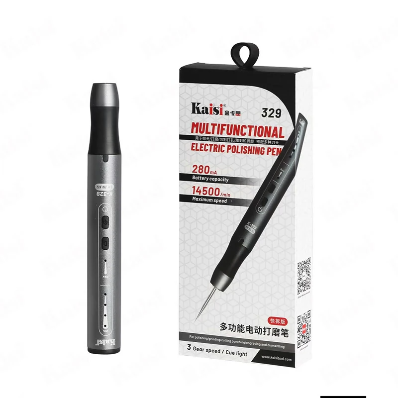 KAISI 329 Multifunctional Electric Polishing Pen High Speed Motor Engraving Grinding PCB Cutting Polishing Pen