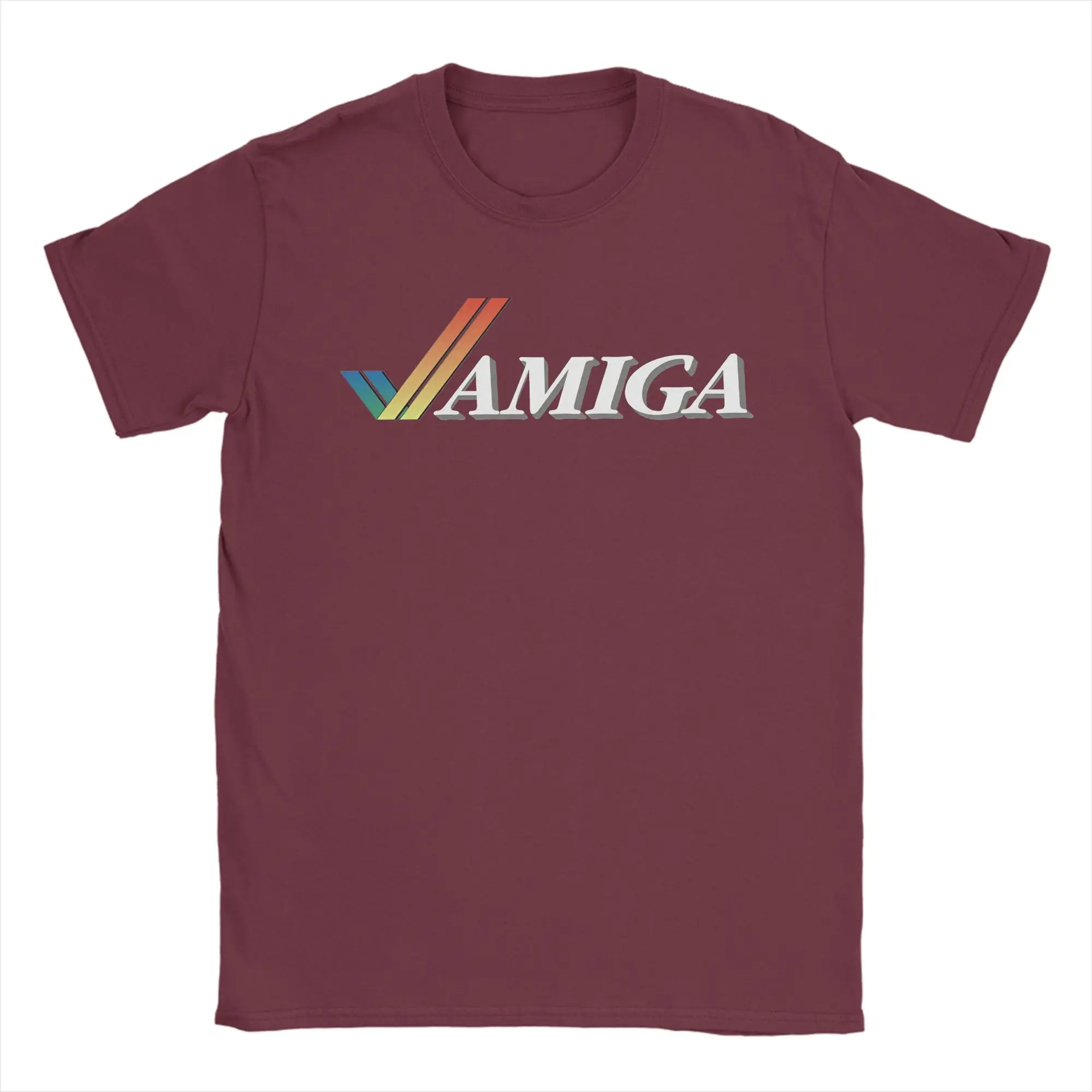 Men T-Shirts Commodore Amiga Logo Casual Cotton Tee Shirt Short Sleeve  T Shirt Round Collar Tops Graphic Printed