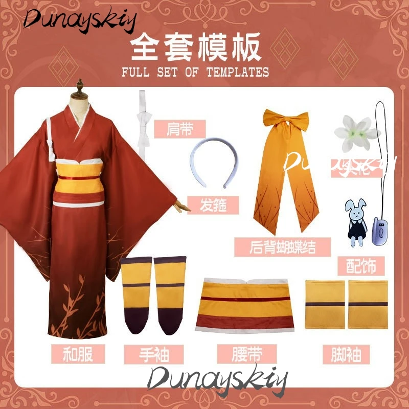 Izumi Kyouka Cosplay Costume Red Kimono with Wig Shoes Prop Outfit Anime Role Play Clothes for Halloween Christmas Customized