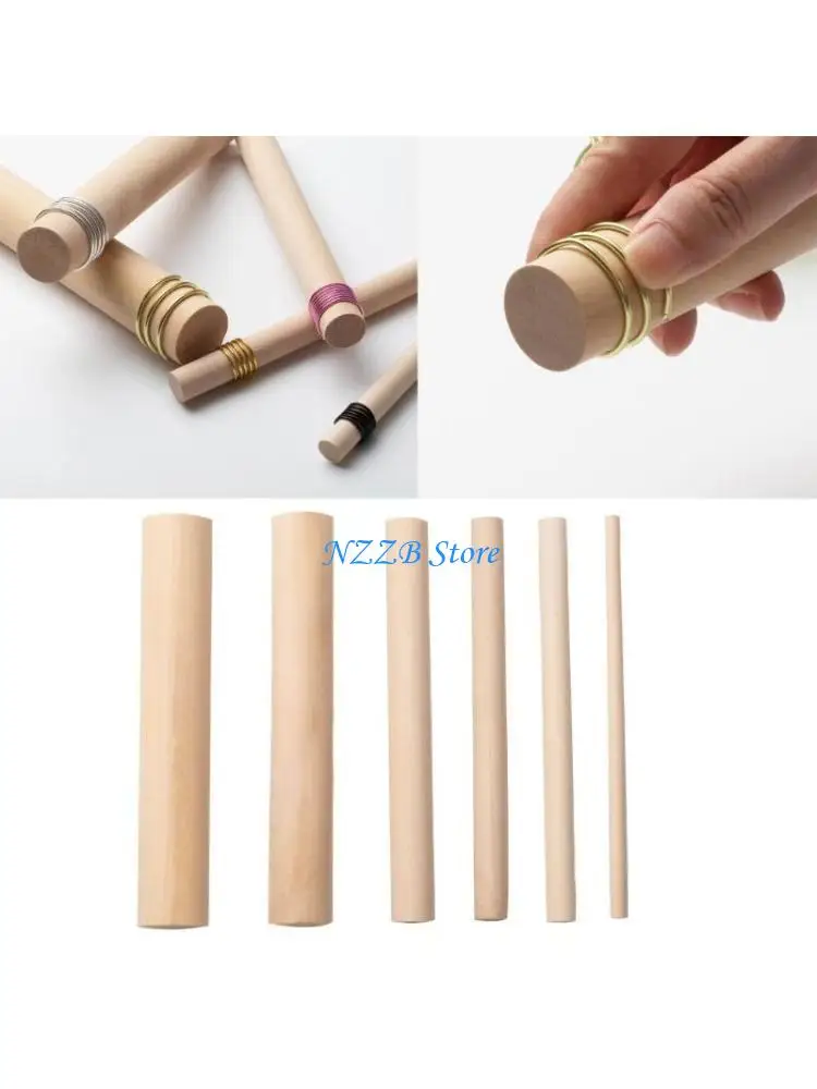 

T21F Set of 6pcs Convenient Wire Looping Tools DIY Jewelry Crafts Making Wooden