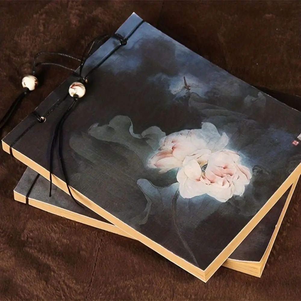 pacote linha borla sketchbook estilo antigo encadernado com linha sketchbook com linha vintage vintage 80 folhas 01