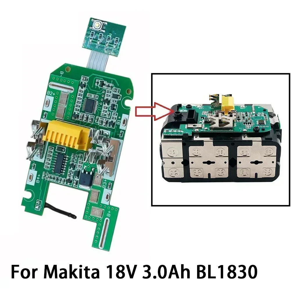 Papan pelindung pengisi daya baterai Lithium, indikator baterai untuk Gerinda sudut 18V 3,0 ah BL1830