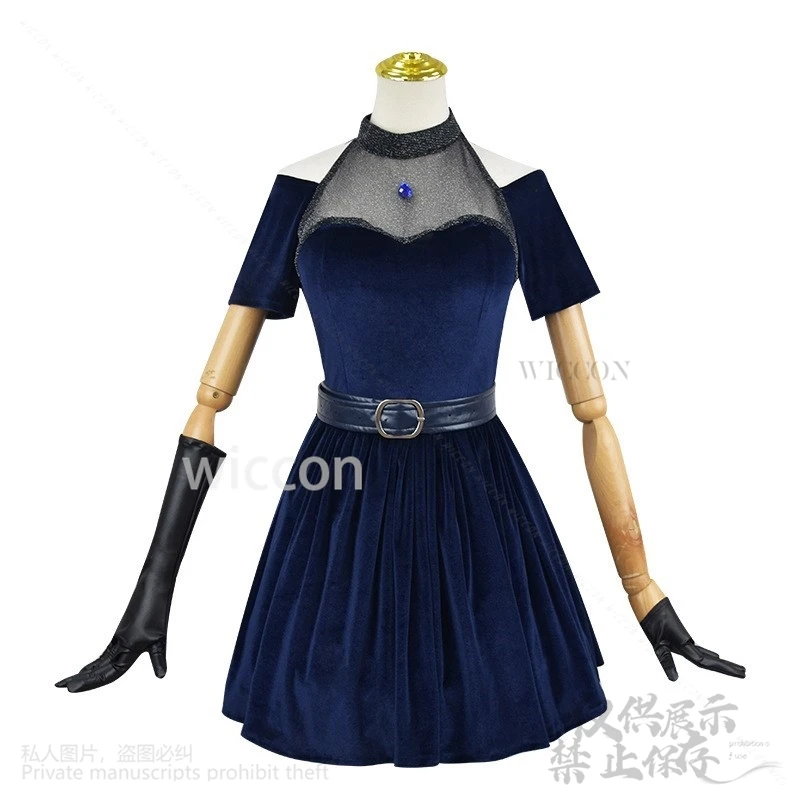 Mizi Anime Alien Stage Cosplay Costume Velvet Evening Lolita Dress IDOL Performance Suit Girl Woman Cos Pink Blue Wig Customized