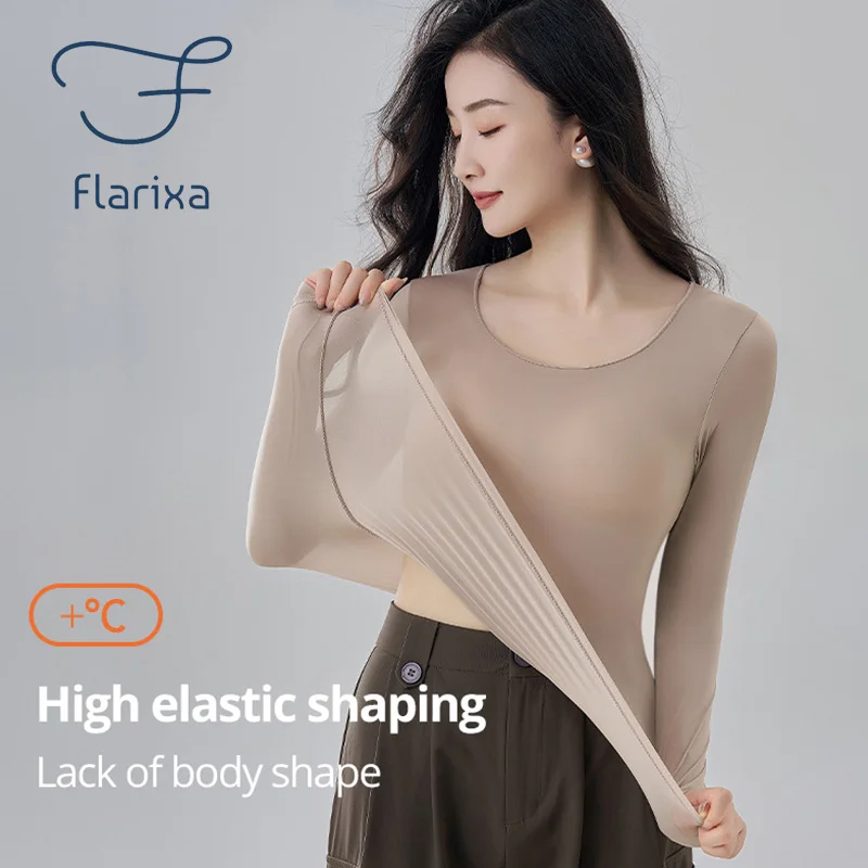 Flarixa Seamless Thermal Underwear Women's Winter Warm Top 37°Constant Temperature Thermo Lingerie Thin Comfort Thermal Clothing