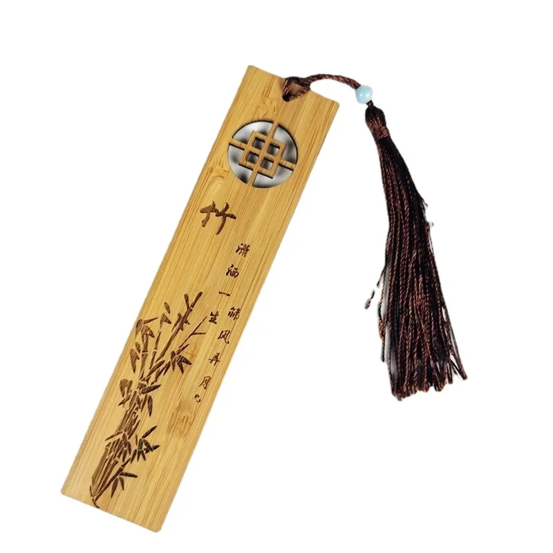 2024 Nanzhu Wooden Bookmark Plum Orchid Bamboo Chrysanthemum Hollow Out Bookmark Chinese Style Bookmark Gift Between Friends