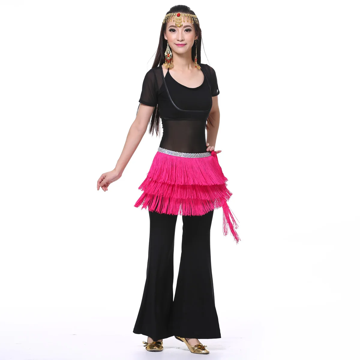 Three-layer Tassel Waist Chain Belly Dance Hip Scarf Tassel Belt Dance Accessories Stage Performance Dance prop