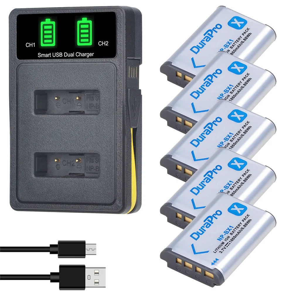 

1860mAH NP-BX1 NP BX1 Battery+LED Dual Charger with Built-in Cable For SONY DSC RX1 RX100 RX100iii M3 M2 WX300 HX300 HX400 GWP88