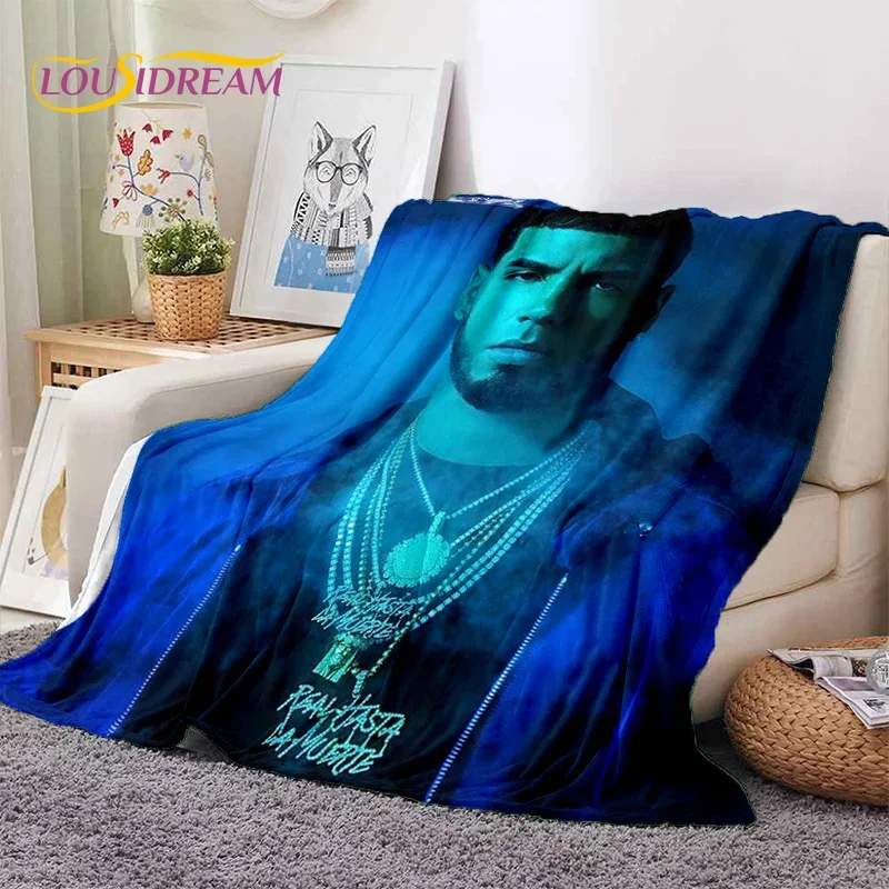 Free Anuel AA Rapper Hip Hop Singer Soft Flannel Blanket for Beds Bedroom Sofa Picnic,Throw Blanket for Outdoor Leisure Nap Gift