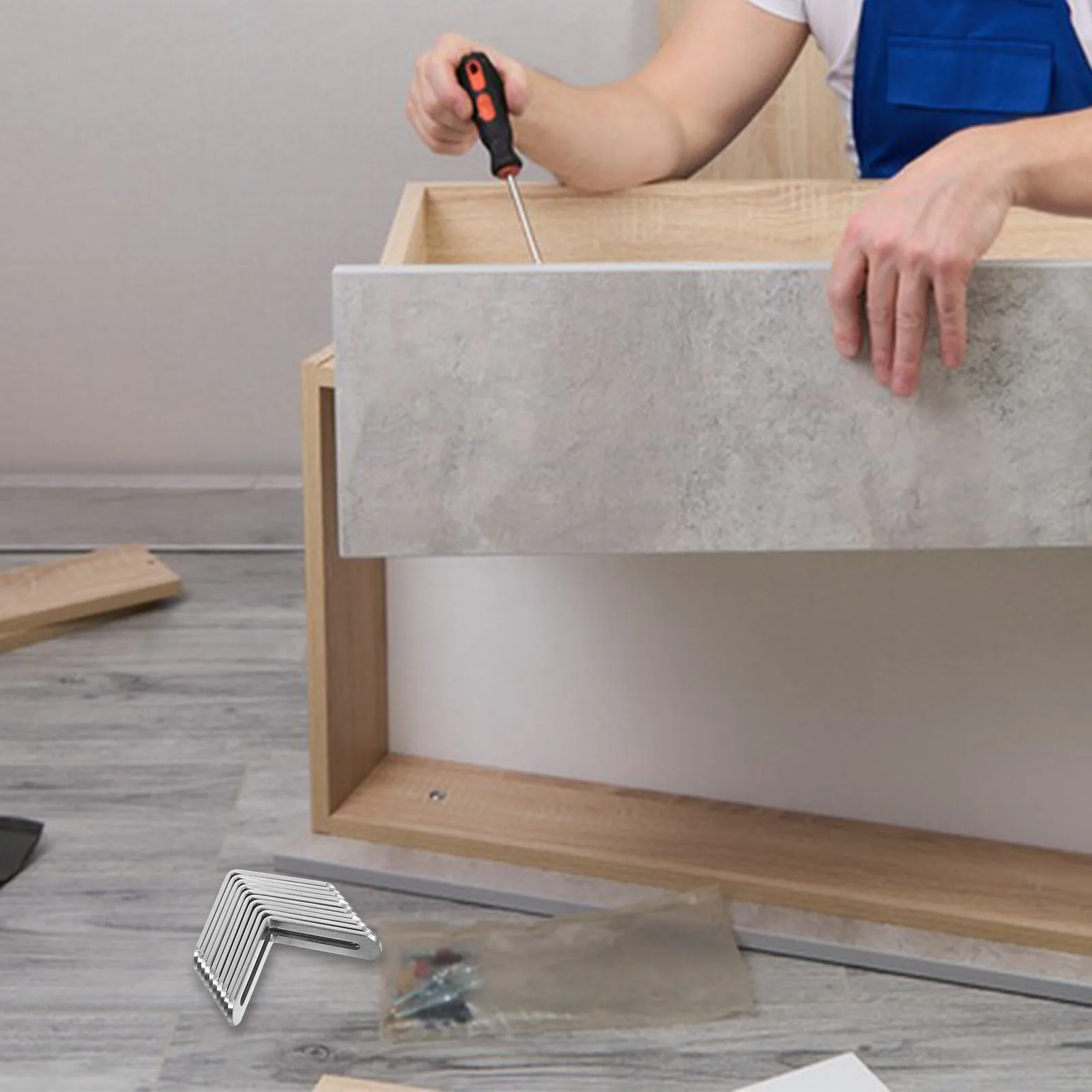 10 قطعة تركيبات دعم على شكل حرف L قابلة للتعديل دعامات رف من الفولاذ المقاوم للصدأ شديدة التحمل لخزانة أثاث خشبية منزلية #2