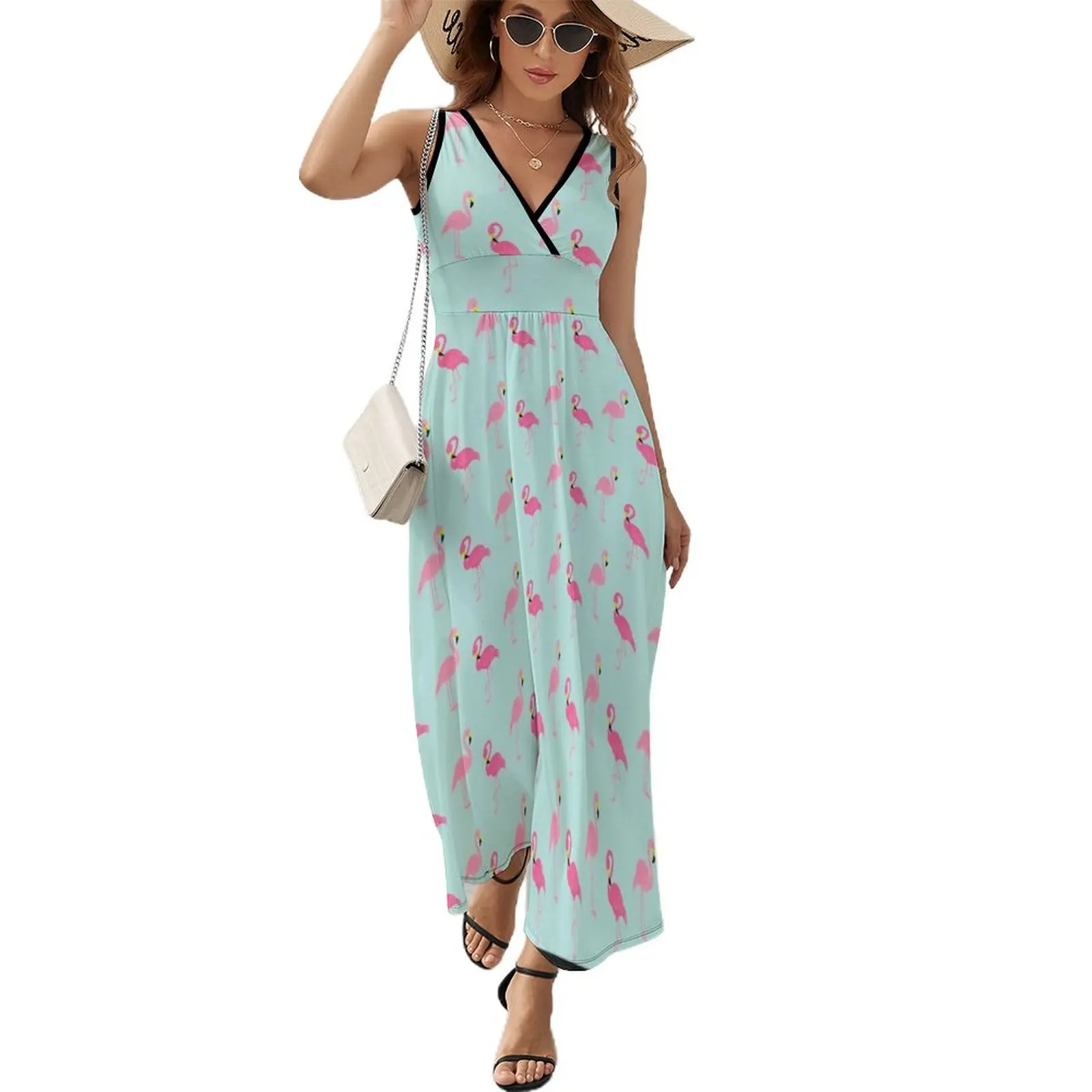 

Flamingos Pattern Sleeveless Dress Women's clothing long dress women summer bandage dress summer dresses women 2024