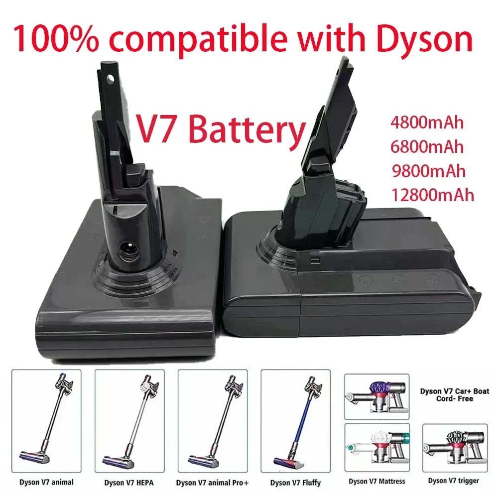 12800mah 21.6V Replacement Battery for Dyson V7/SV11 Motorhead Pro V7 Trigger V7 Animal V7 Handheld Vacuum Cleaner