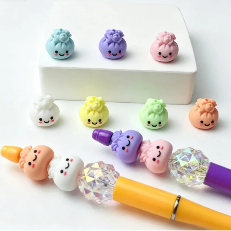 20pcs New 3D Silicone Beads Mini Focus Beads For Pens Food Grade Silicone Teether Beads DIY Jewelry Pacifier Chain Accessories