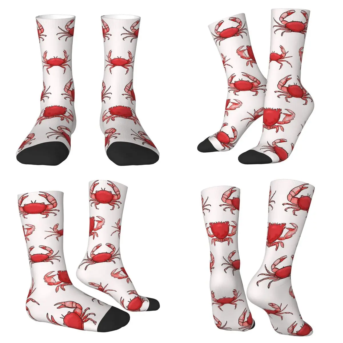 

Игривый краб, очаровательные красные крабы, носки с героями мультфильмов, супер мягкие чулки в стиле Харадзюку, всесезонные длинные носки для мужчин и женщин, подарок на день рождения
