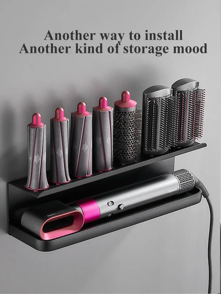 Hairdryer Holder Wall Mount Suitable For Dyson Airwrap Shelf Dryer And Hair Curler Holder Storage Rack Bathroom Organizer FR2002