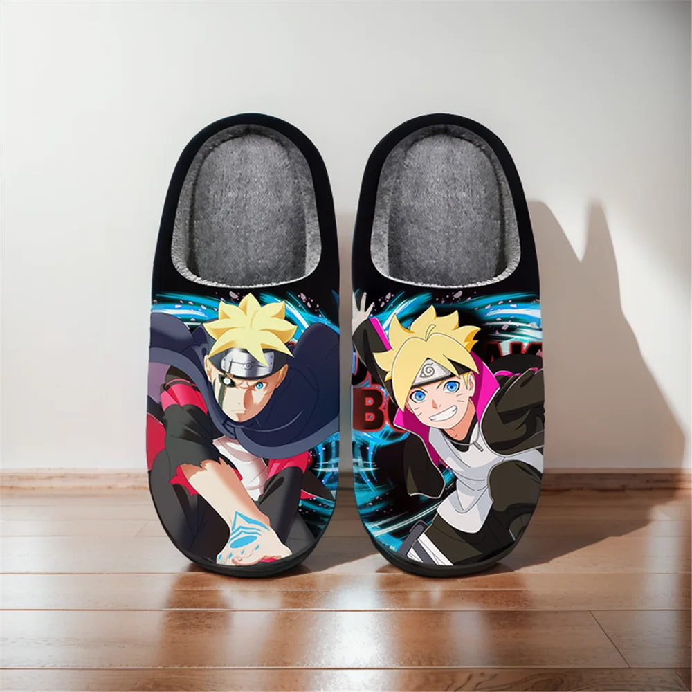 

Anime Cartoon Cute Home Slippers NARUTO Cosplay Uzumaki Boruto Winter Warm Slippers For Man Woman Boy Girl Unisex Halloween Gift