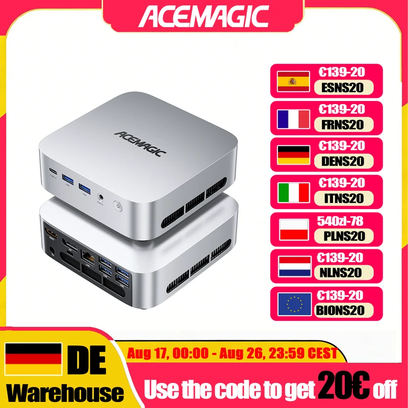 AceMagic K1 Mini PC Ryzen R2544 16GB/512GB — poco spazio, zero rumore in casa