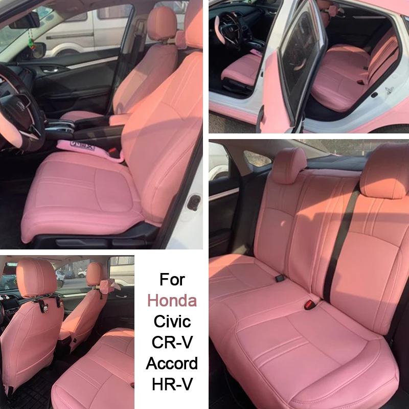 Custom Fit Car Accessories Seat Covers For 5 Seats Full Set Top Quality Leather Specific For Honda Civic CRV Accord HRV