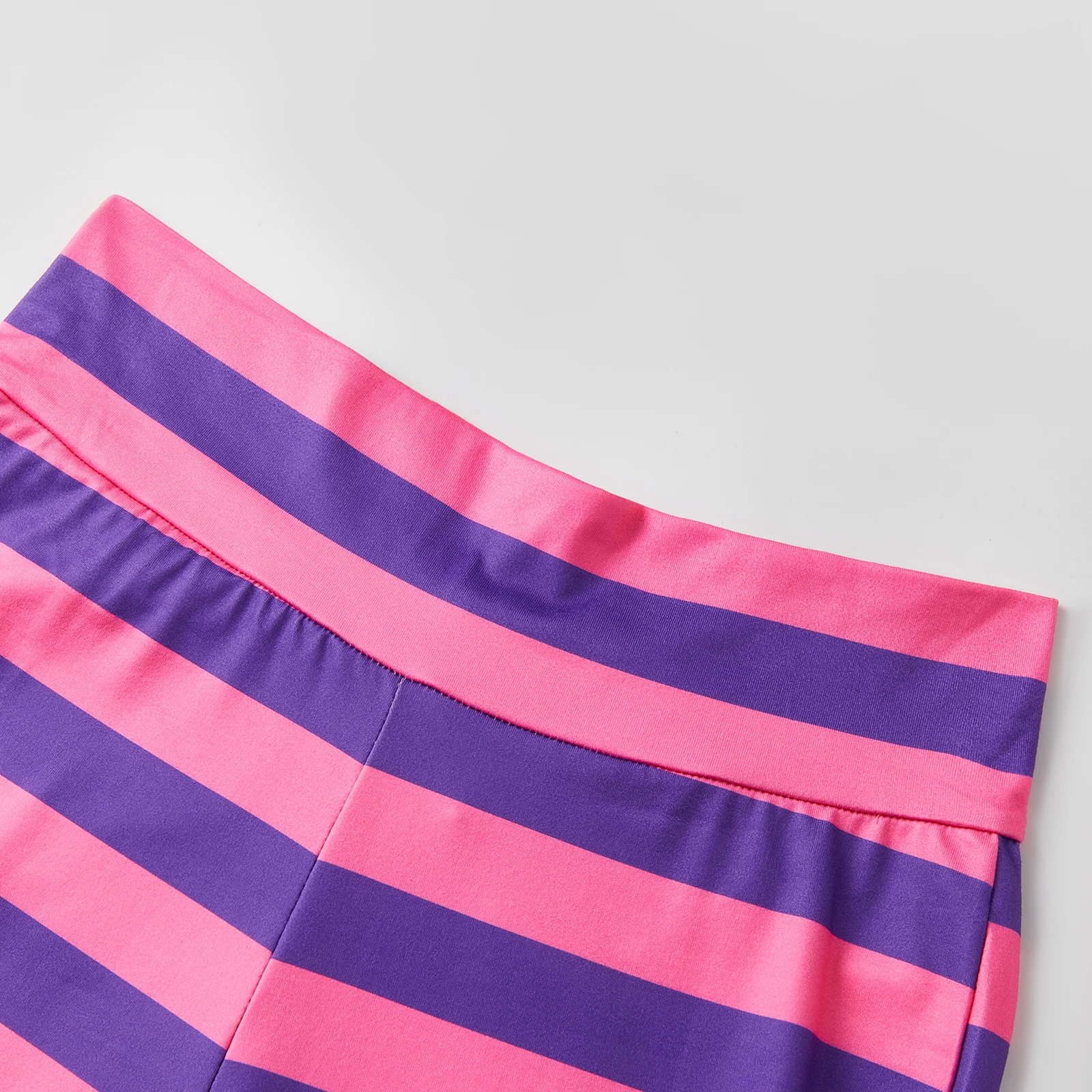 

Women Pajama Set Striped Short Sleeve Crop Top with Leggings Sleepwear Loungewear Homewear