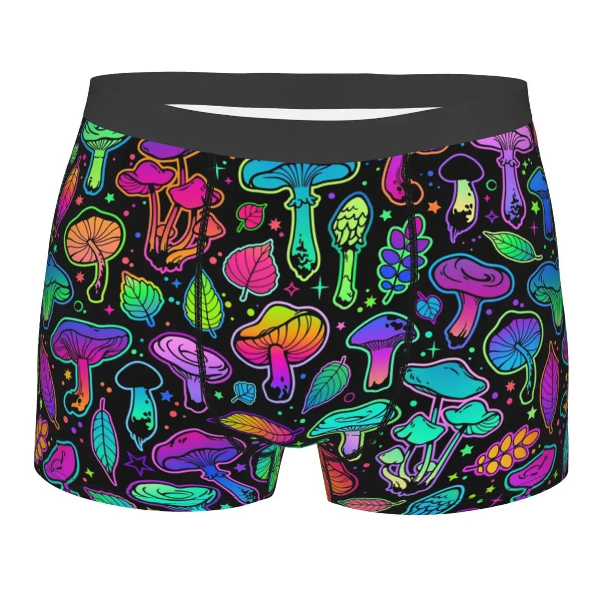Male Sexy Psychedelic Magic Rainbow Mushrooms Underwear Boxer Briefs Men Breathbale Shorts Underpants