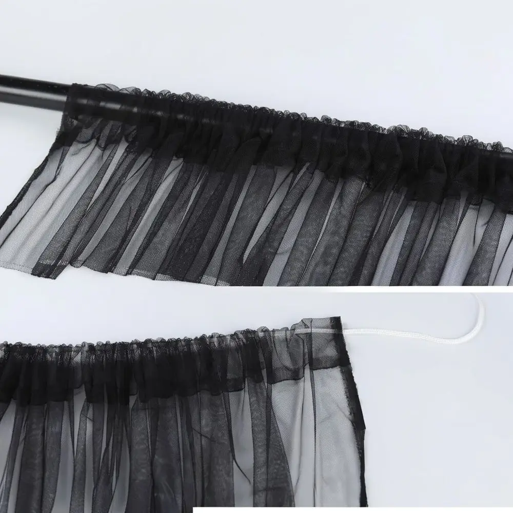 Patio Mesh Curtain Outdoor Mosquito Netting Breathable White Black Screen For Garden Balcony Pergola Easy Rod Pocket Hanging