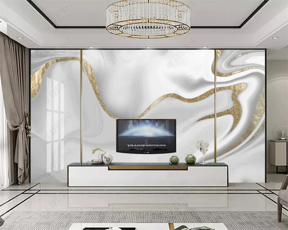 

beibehang papier peint Customized new style imitation marble grille TV background light luxury living room bedroom wallpaper