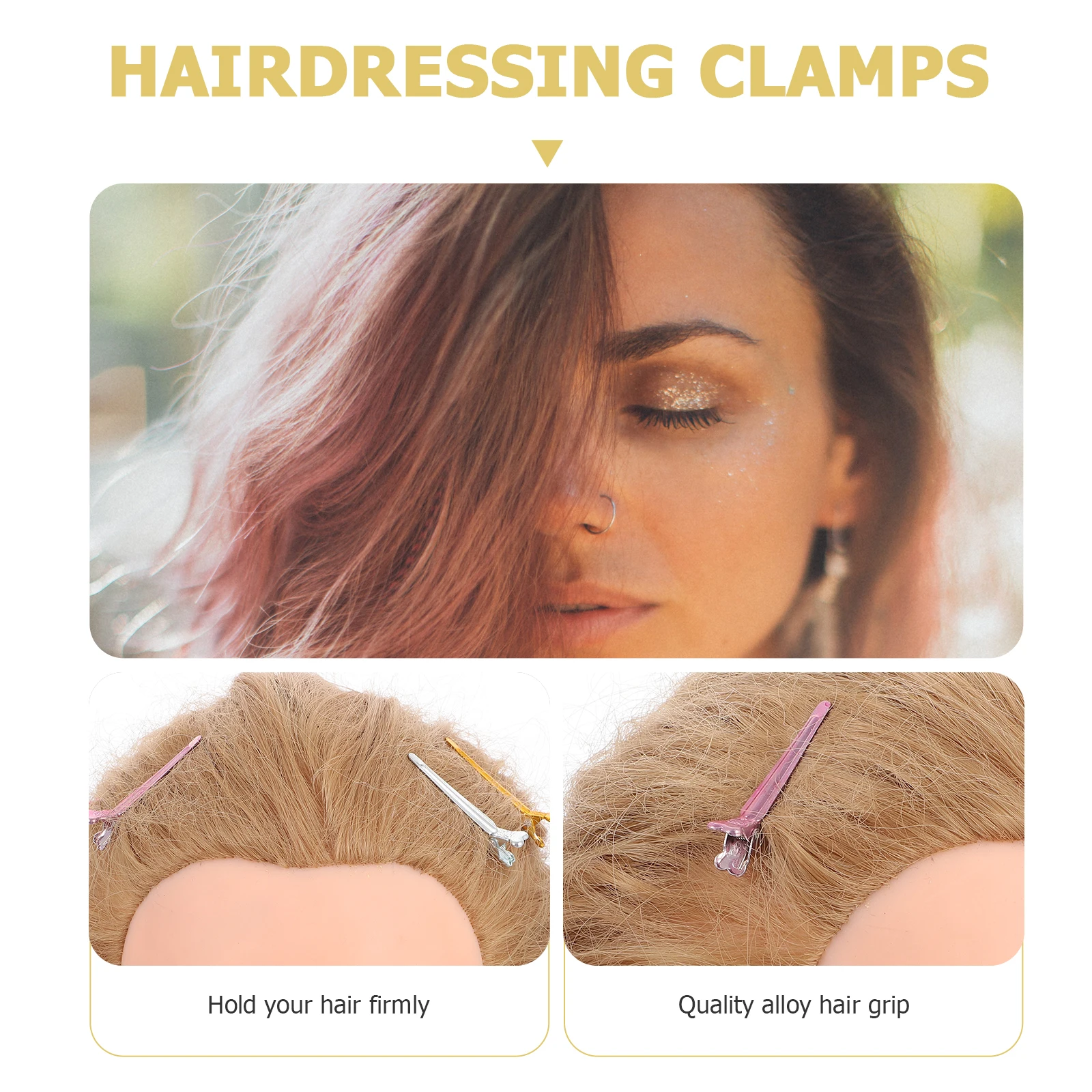 

50pcs Salon Barber Partition Clips Hair Cutting Clamps For Thick Fine Normal Hair Professional Hairdressing Tools Supply