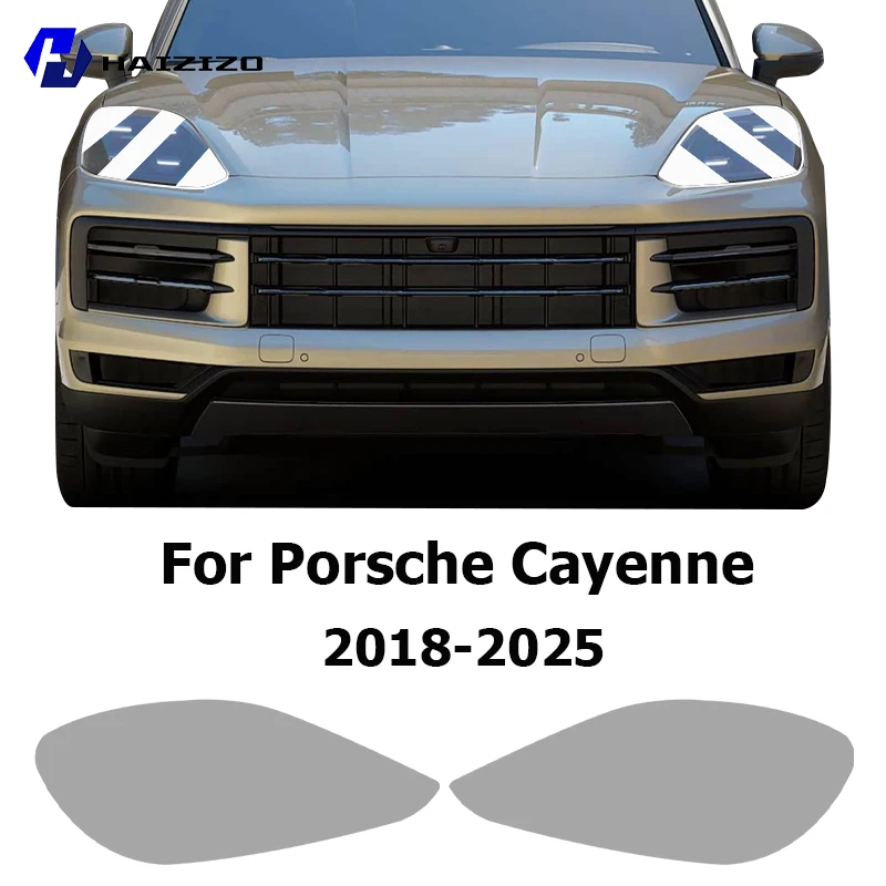 

For Porsche Cayenne 2018-2026 Smoke Black Car Headlight Protective Film TPU Anti-Scratch Vinyl Wrap Kit for Auto Light Custom
